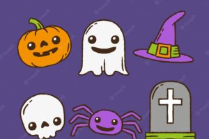Halloween elements with funny style