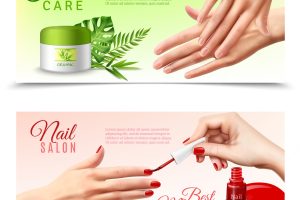 Hand care cosmetics realistic banners