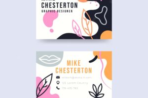 Hand drawn abstract business cards template