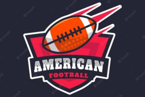 Hand drawn american football logo template