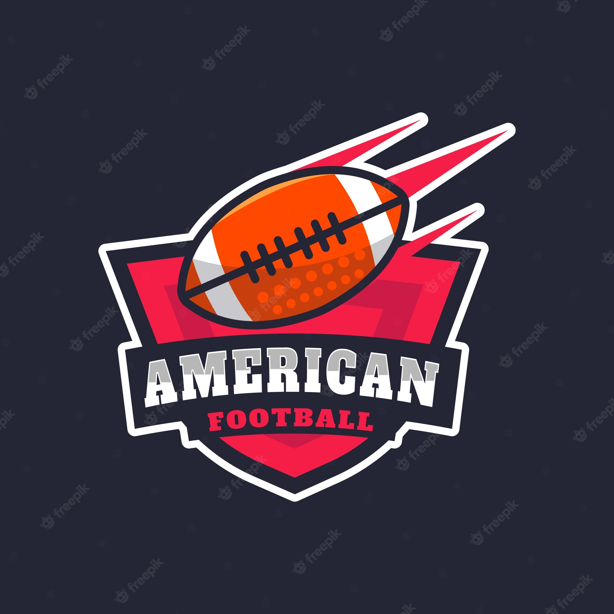 Hand drawn american football logo template - Stokverse