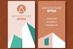 Hand drawn architect template business card