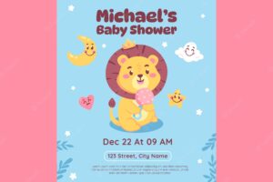 Hand drawn baby shower poster template
