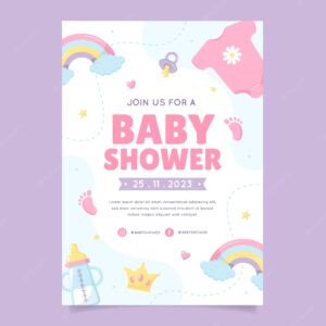 Hand drawn baby shower poster