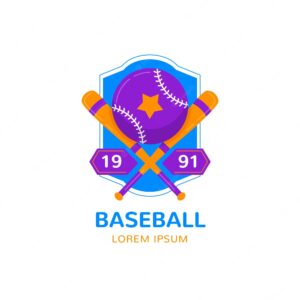 Hand drawn baseball logo template