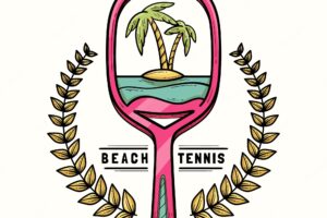 Hand drawn beach tennis logo