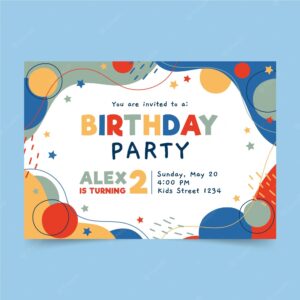 Hand drawn birthday invitation template