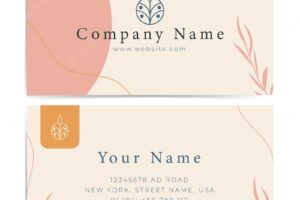 Hand drawn boho business card template