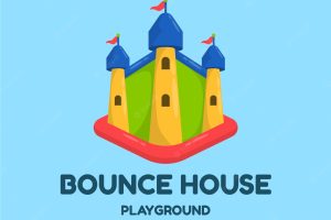 Hand drawn bounce house logo template