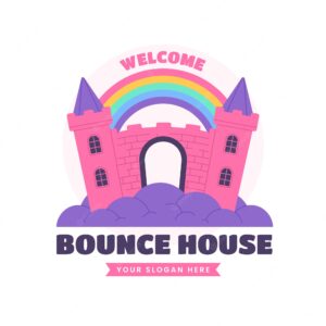 Hand drawn bounce house logo