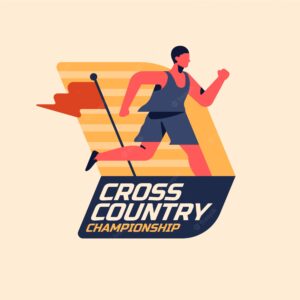 Hand drawn cross country logo template