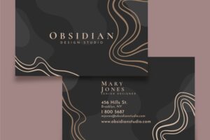 Hand drawn elegant double-sided horizontal business card template