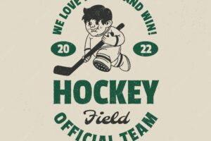 Hand drawn field hockey logo
