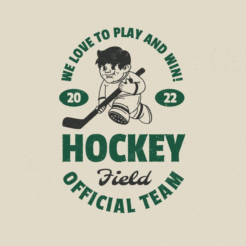 Hand drawn field hockey logo
