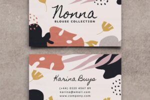 Hand drawn flat design abstract shapes business cards