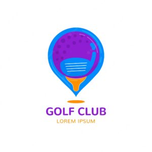 Hand drawn golf logo template