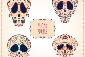 Hand drawn sugar skulls