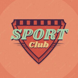 Hand drawn vintage sport club logo template