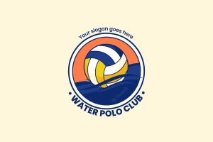 Hand drawn water polo logo template