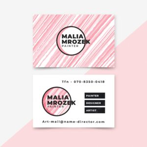 Hand painted business card template