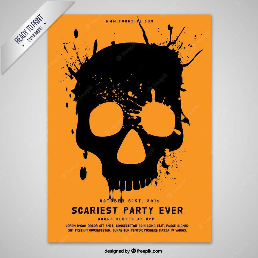 Hand painted skull poster