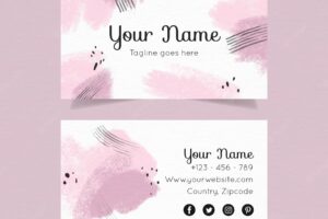 Hand painted template for business cards