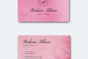 Hand painted watercolor double sided business card
