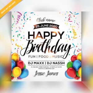 Happy birthday party flyer