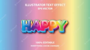 Happy editable text effect
