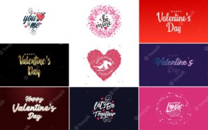 Happy valentine's day greeting card template with a floral theme and a pink color scheme
