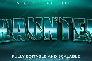 Haunted editable text effect, dead and scary text style