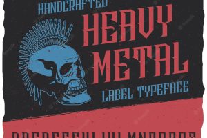 Heavy metal label typeface label