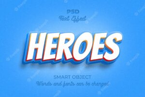 Heroes editable text effect
