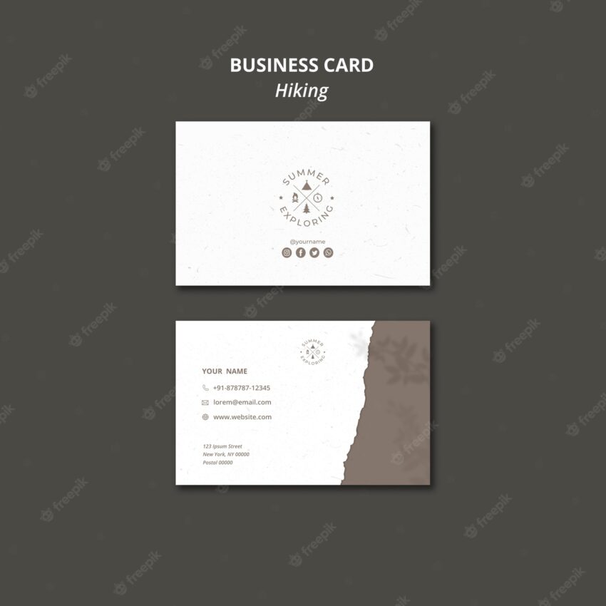 Hiking concept business card template