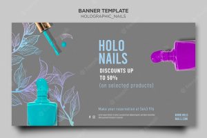 Holographic nails banner template