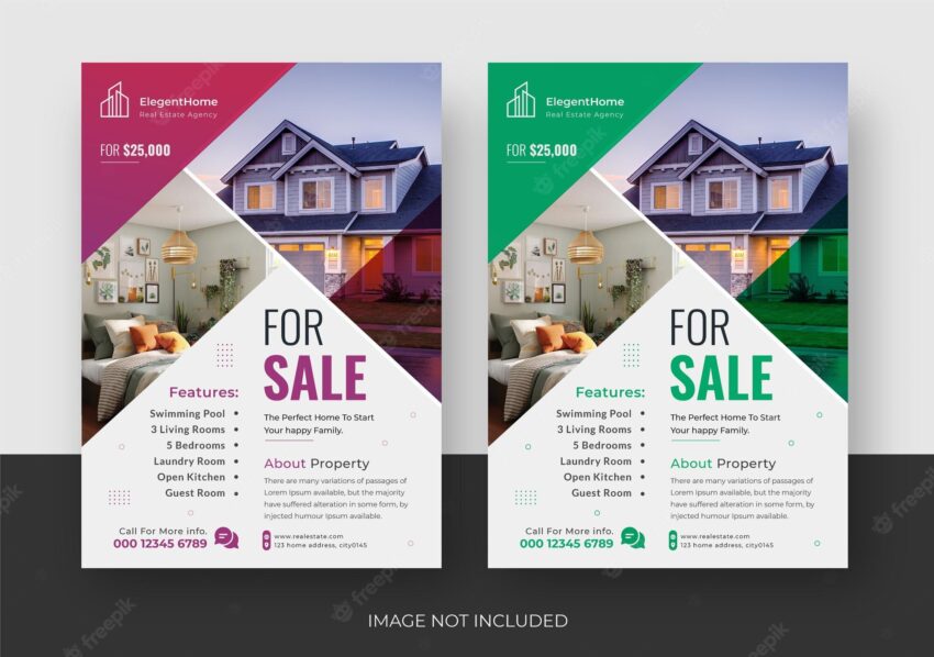 Home sale flyer template, real estate flyer