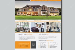 Home for sale real estate flyer template