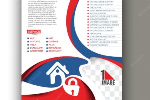 Home security front amp back flyer poster template design