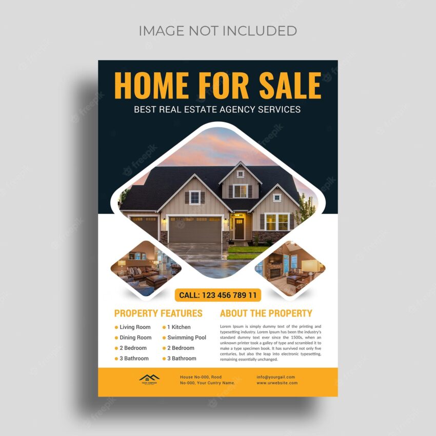 Home sell flyer design psd template