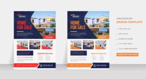 Home for sell real estate flyer design easy to edit