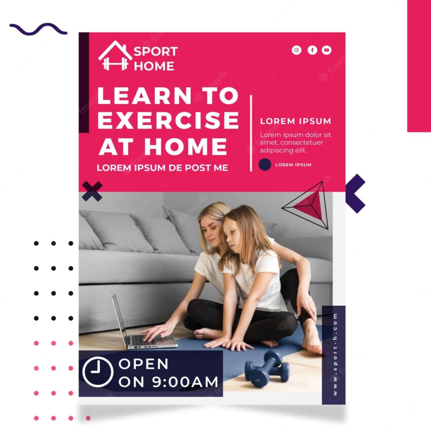 Home sport a5 flyer template with photo