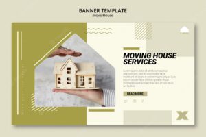 Horizontal banner template for moving house services