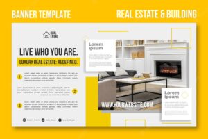 Horizontal banner template for real estate and building