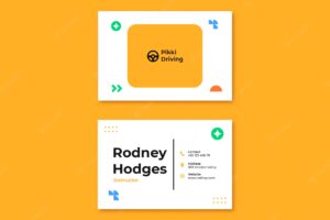 Horizontal business card template for driving school