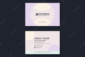 Horizontal business card template for world traveling
