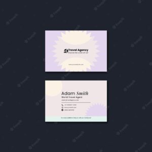 Horizontal business card template for world traveling