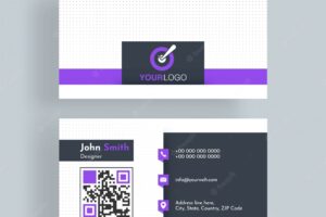 Horizontal business card with front and back presentation