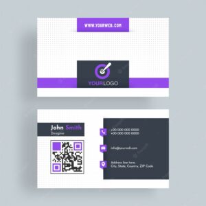 Horizontal business card with front and back presentation