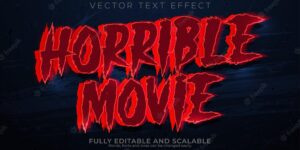 Horror movie text effect editable blood and scary text style