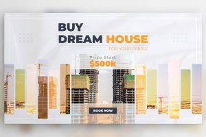 House property sell web banner and real estate home horizontal post template